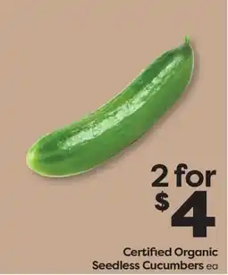 Weis Markets Certified Organic Seedless Cucumbers offer