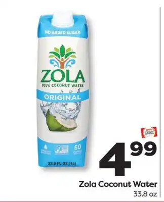 Weis Markets Zola Coconut Water offer