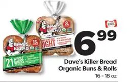Weis Markets Dave's Killer Bread Organic Buns & Rolls offer