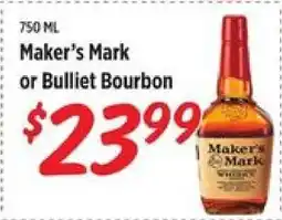 Rouses Maker's Mark or Bulleit Bourbon offer