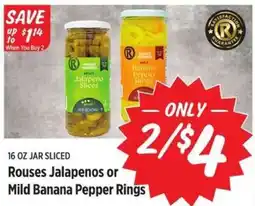 Rouses Rouses Jalapenos or Mild Banana Pepper Rings offer