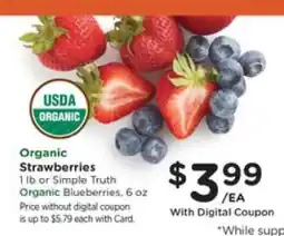 Pick'n Save Organic Strawberries offer