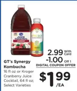 Pick'n Save GT's Synergy Kombucha offer