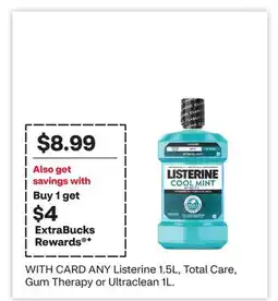CVS Listerine 1.5L, Total Care, Gum Therapy or Ultraclean 1L offer