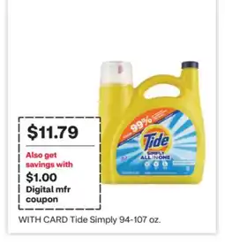 CVS Tide Simply 94-107 oz offer
