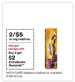 CVS Nabisco cookies or crackers 2.125-6.5 oz offer