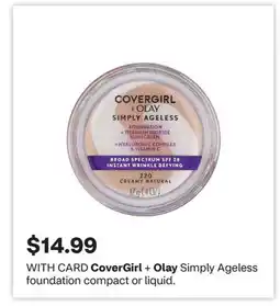 CVS CoverGirl + Olay Simply Ageless foundation compact or liquid offer