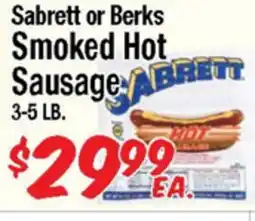 Western Beef Sabrett or Berks Smoked Hot Sausage offer