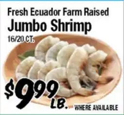 Western Beef Fresh Ecuador Farm Raised Jumbo Shrimp offer