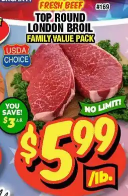 Western Beef TOP ROUND LONDON BROIL FAMILY VALUE PACK offer