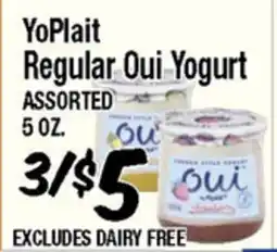Western Beef YoPlait Regular Oui Yogurt offer