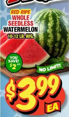 Western Beef RED RIPE WHOLE SEEDLESS WATERMELON offer