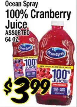 Western Beef Ocean Spray 100% Cranberry Juice offer