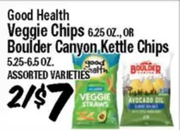 Western Beef Good Health Veggie Chips 6.25 OZ., OR Boulder Canyon Kettle Chips 5.25-6.5 OZ offer