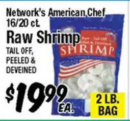 Western Beef Network's American Chef 16/20 ct. Raw Shrimp offer