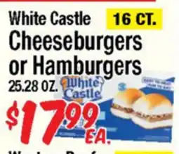 Western Beef White Castle Cheeseburgers or Hamburgers offer