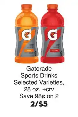Bristol Farms Gatorade Sports Drinks offer