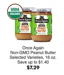 Bristol Farms Once Again Non-GMO Peanut Butter offer