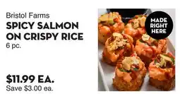 Bristol Farms Bristol Farms SPICY SALMON ON CRISPY RICE offer