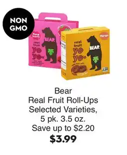 Bristol Farms Bear Real Fruit Roll-Ups offer