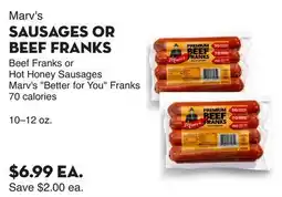 Bristol Farms Marv's SAUSAGES OR BEEF FRANKS offer