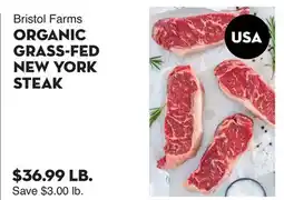 Bristol Farms Bristol Farms ORGANIC GRASS-FED NEW YORK STEAK offer