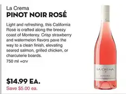 Bristol Farms La Crema PINOT NOIR ROSÉ offer