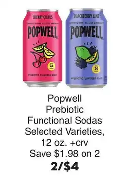 Bristol Farms Popwell Prebiotic Functional Sodas offer