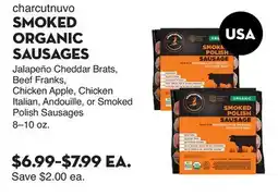 Bristol Farms charcutnuvo SMOKED ORGANIC SAUSAGES offer