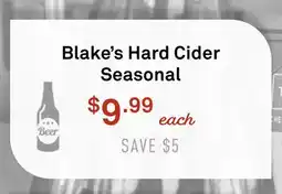 Standard Market Blake's Hard Cider Seasonal offer