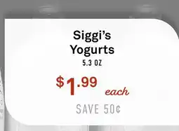 Standard Market Siggi's Yogurts offer