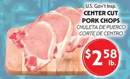 La Chiquita Food Market U.S. Gov't Insp. CENTER CUT PORK CHOPS offer