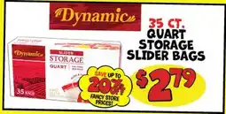 Ollie's 35 CT. QUART STORAGE SLIDER BAGS offer