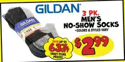 Ollie's GILDAN 3 PK. MEN'S NO-SHOW SOCKS offer