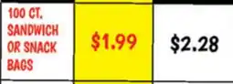 Ollie's DYNAMIC BAGS 100 CT. SANDWICH OR SNACK BAGS offer