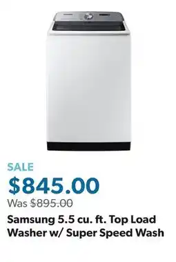 Sam's Club Samsung 5.5 cu. ft. Top Load Washer w/ Super Speed Wash offer