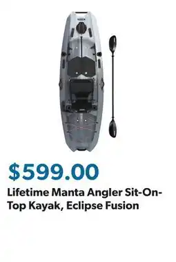 Sam's Club Lifetime Manta Angler Sit-On-Top Kayak, Eclipse Fusion offer