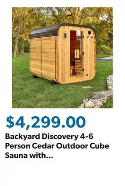Sam's Club Backyard Discovery 4-6 Person Cedar Outdoor Cube Sauna with Electric Heater & Glass Door offer