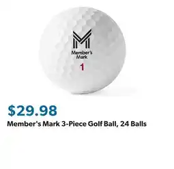 Sam's Club Member's Mark 3-Piece Golf Ball, 24 Balls offer