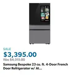 Sam's Club Samsung Bespoke 23 cu. ft. 4-Door French Door Refrigerator w/ AI Family Hub+ offer