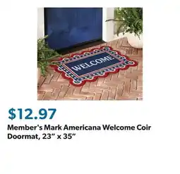 Sam's Club Member's Mark Americana Welcome Coir Doormat, 23 x 35 offer