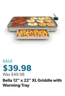 Sam's Club Bella 12 x 22 XL Griddle with Warming Tray offer