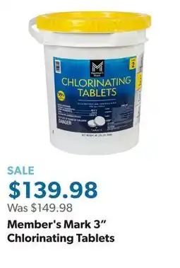 Sam's Club Member's Mark 3 Chlorinating Tablets offer