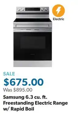 Sam's Club Samsung 6.3 cu. ft. Freestanding Electric Range w/ Rapid Boil offer