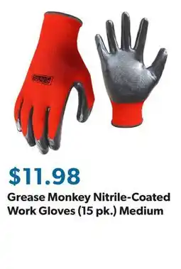 Sam's Club Grease Monkey Nitrile-Coated Work Gloves (15 pk.) Medium offer