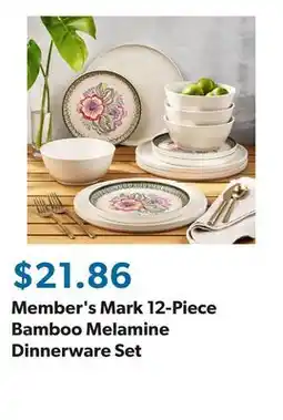 Sam's Club Member's Mark 12-Piece Bamboo Melamine Dinnerware Set offer
