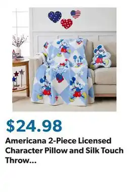 Sam's Club Americana 2-Piece Licensed Character Pillow and Silk Touch Throw Set, 60x70 offer