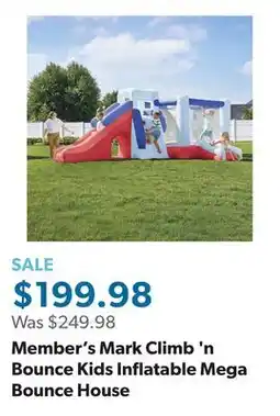 Sam's Club Member's Mark Climb 'n Bounce Kids Inflatable Mega Bounce House offer