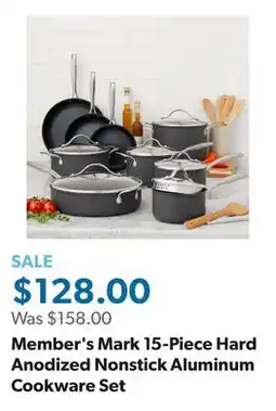 Sam's Club Member's Mark 15-Piece Hard Anodized Nonstick Aluminum Cookware Set offer