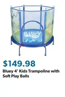 Sam's Club Bluey 4' Kids Trampoline with Soft Play Balls offer